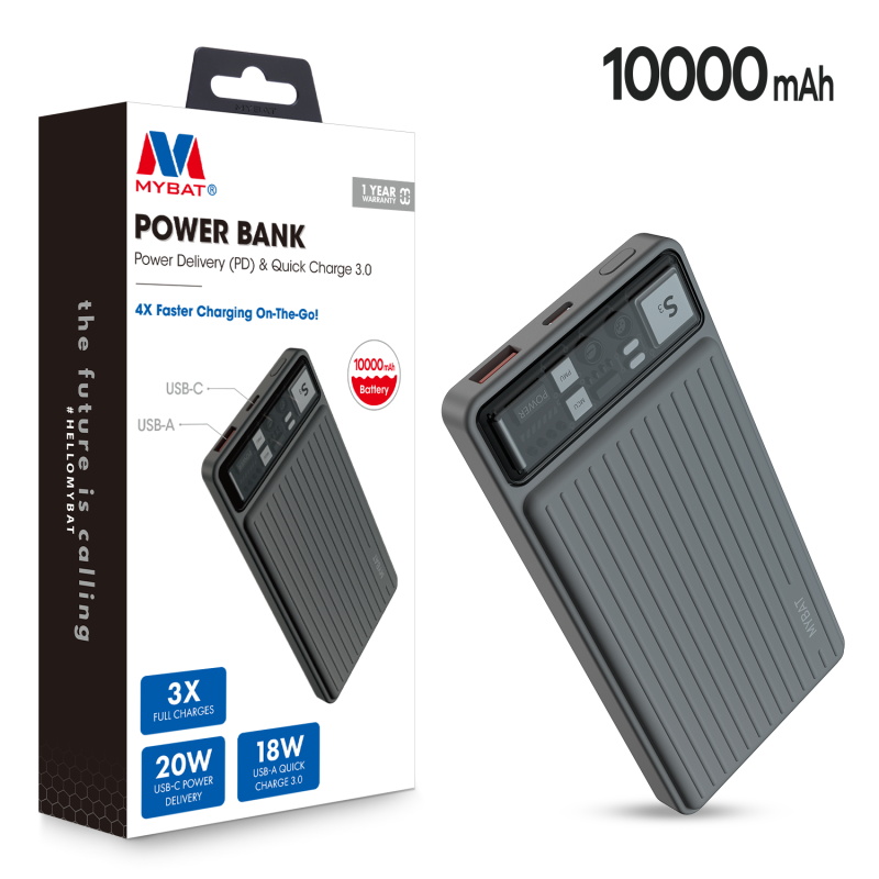 Picture of MyBat 10000mAh Power Delivery Power Bank (18W) for - Black