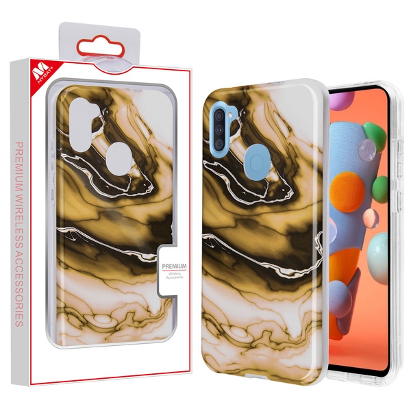 Picture of MyBat Frame Hybrid Case for Samsung Galaxy A11 - Original Stone Marbling Transparent