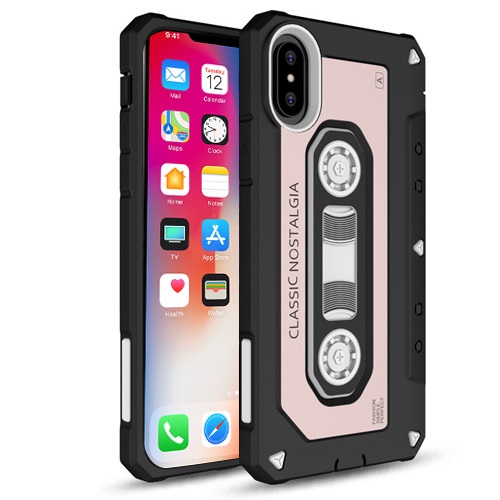 Picture of Airium Cassette (Rose Gold Cover) Hybrid Protector Cover for Apple iPhone XS/X - White / Black