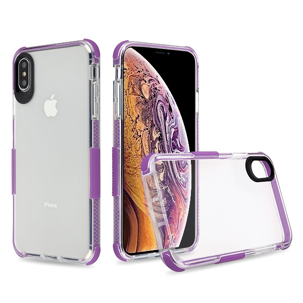 Picture of Airium Bumper Sturdy Candy Skin Cover for Apple iPhone XS Max - Transparent Clear / Purple