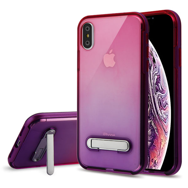 Picture of Airium Hybrid Protector Cover (with Magnetic Metal Stand) for Apple iPhone XS Max - Purple / Hot Pink and Purple