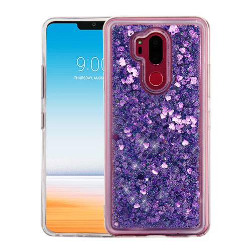 Picture of Airium Quicksand Glitter Hybrid Protector Cover for Lg G710 (G7 Thinq) - Hearts & Purple