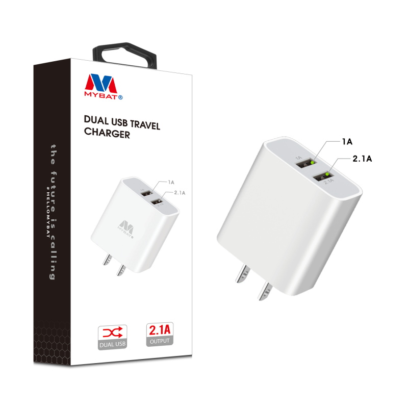 Picture of MyBat Dual USB Travel Charger Adapter(2.1A) - White