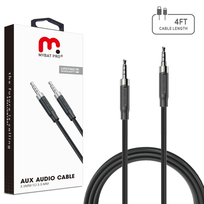 Picture of MyBat Pro 3.5mm Male to 3.5mm Male Audio Cable - 4 FT - Black