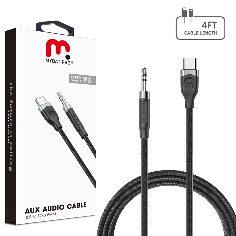 Picture of MyBat Pro USB-C to 3.5mm Male Audio Cable - 4 FT - Black