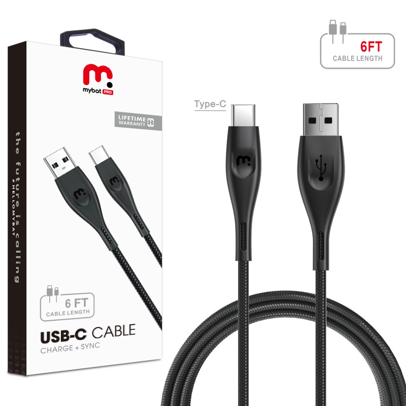 Picture of MyBat Pro USB Type-C Data Cable 6 FT - Black