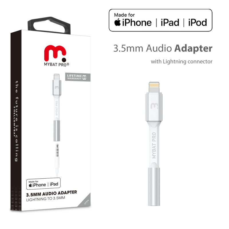 Picture of MyBat Pro MFi Lightning Connector to 3.5mm Adapter - White