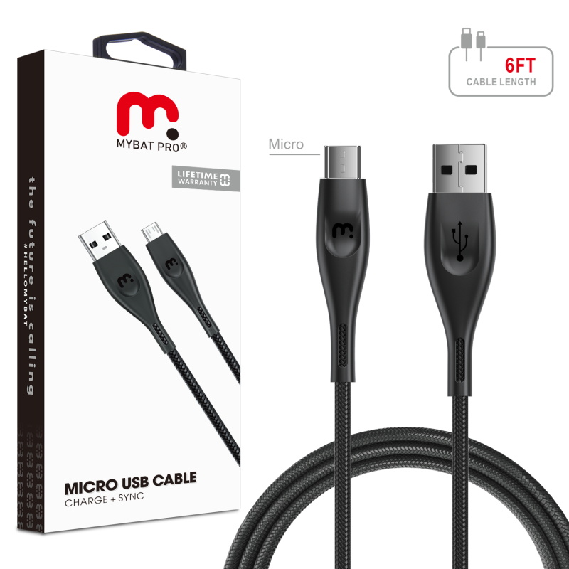 Picture of MyBat Pro Micro USB Data Cable 6 FT - Black