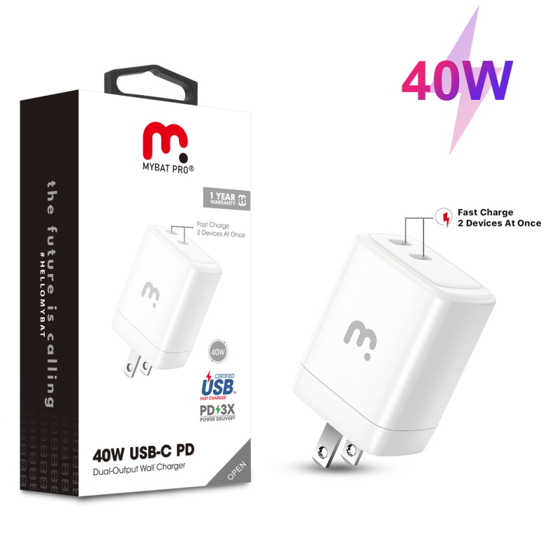 Picture of MyBat Pro 40W USB-C Wall Charger - White