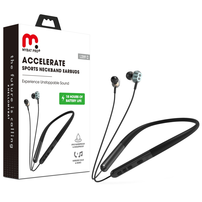 Picture of MyBat Pro Accelerate Bluetooth Sports Neckband Earbuds - Black