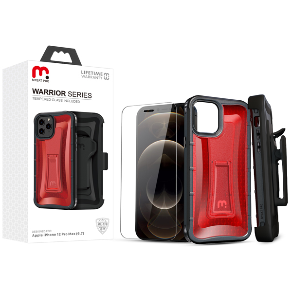 Picture of MyBat Pro Warrior Series Case for Apple iPhone 12 Pro Max (6.7) - Red