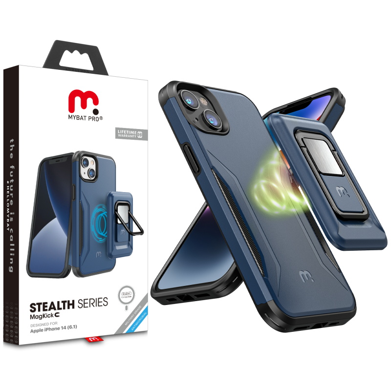 Picture of MyBat Pro Antimicrobial Stealth Series MagKick for Apple iPhone 14 (6.1) / 13 (6.1) - Blue / Black