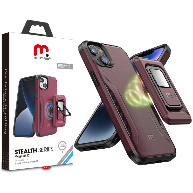 Picture of MyBat Pro Antimicrobial Stealth Series MagKick for Apple iPhone 14 (6.1) / 13 (6.1) - Plum / Black