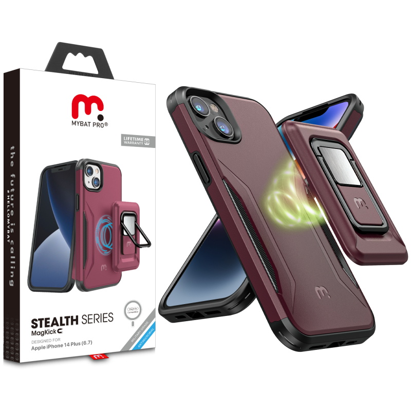 Picture of MyBat Pro Antimicrobial Stealth Series MagKick for Apple iPhone 14 Plus (6.7) - Plum / Black