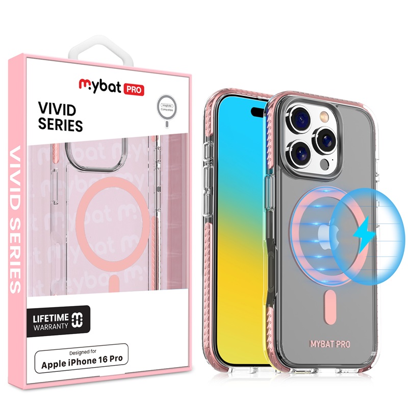 Picture of MyBat Pro Vivid Series w/ MagSafe Case for Apple iPhone 16 Pro - Pink