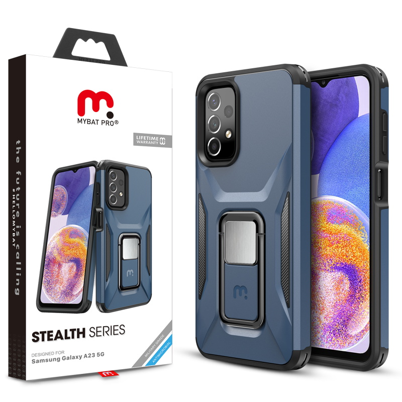 Picture of MyBat Pro Antimicrobial Stealth Series (with Stand) for Samsung Galaxy A23 5G - Blue / Black