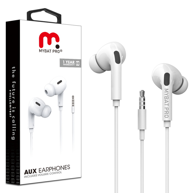 Picture of MyBat Pro Wired Stereo Handsfree w/ 3.5mm Mic - White