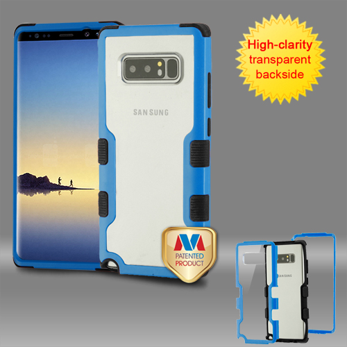 Picture of MyBat TUFF Vivid Hybrid Protector Cover for Samsung Galaxy Note 8 - Natural Dark Blue Frame+Transparent PC Back / Black