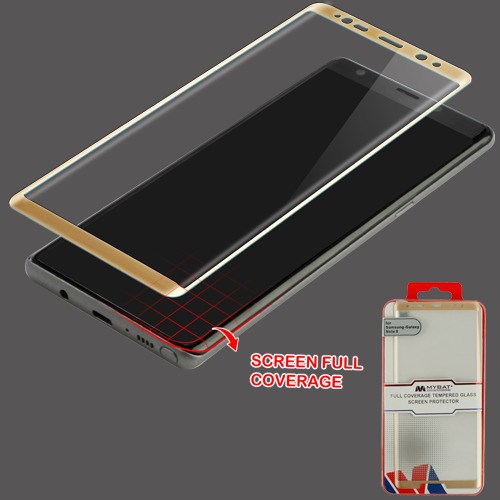 Picture of MyBat Full Coverage Tempered Glass Screen Protector for Samsung Galaxy Note 8 - Gold