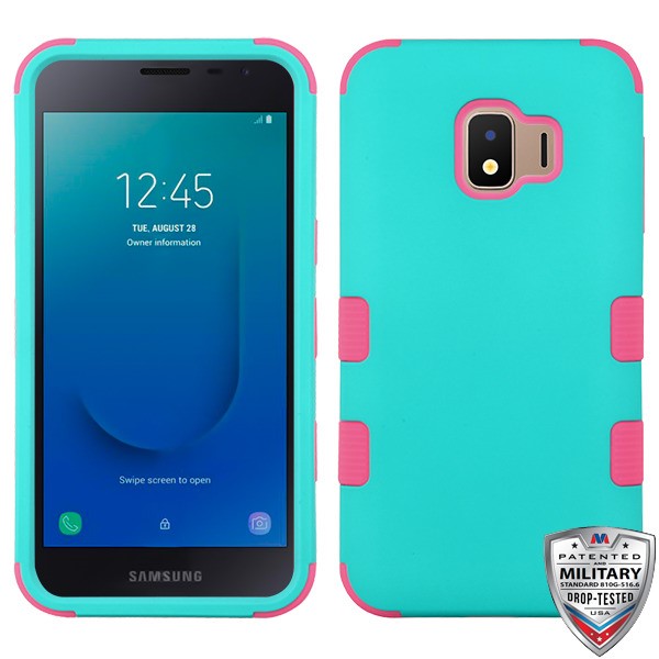 Picture of MyBat TUFF Series Case for Samsung J260 (Galaxy J2 Core)/Galaxy J2 Dash / Galaxy J2 Pure - Rubberized Teal Green / Electric Pink