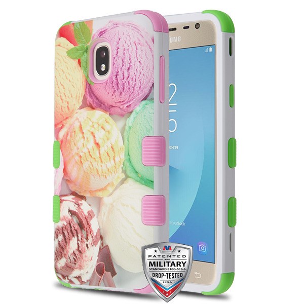 Picture of MyBat TUFF Series Case for Samsung J737P (Galaxy J7 (2018))/Galaxy J7 Star / Galaxy J7 V 2nd Gen - Ice Cream Scoops / Electric Green & Soft Pink