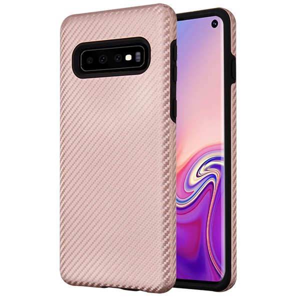 Picture of MyBat Fuse Series Case for Samsung Galaxy S10 - Rose Gold Carbon Fiber