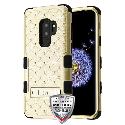 Picture of MyBat FullStar TUFF Series Case (with Stand) for Samsung Galaxy S9 Plus - Gold / Black