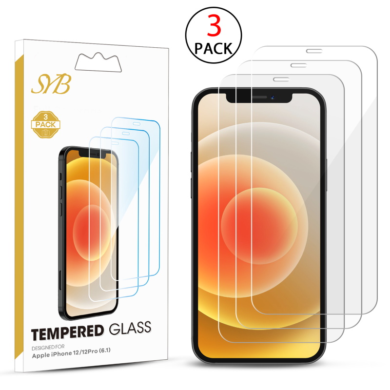 Picture of SYB Tempered Glass Screen Protector (2.5D)(3-pack) for Apple iPhone 12 Pro (6.1) / 12 (6.1) - Clear