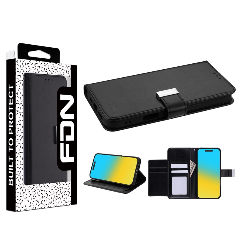 Picture of FDN MyJacket Wallet Xtra Series for Apple iPhone 16 Pro - Black / Black