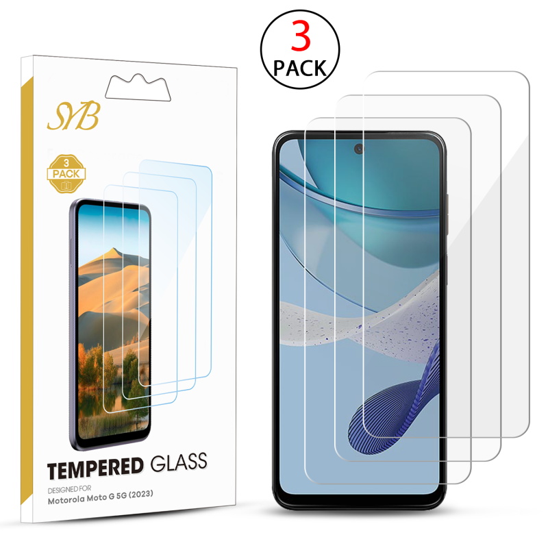 Picture of SYB Tempered Glass Screen Protector (2.5D)(3-pack) for Motorola Moto G 5G (2023) - Clear