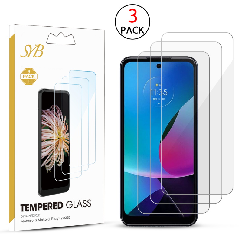 Picture of SYB Tempered Glass Screen Protector (2.5D)(3-pack) for Motorola Moto G Play (2023) - Clear