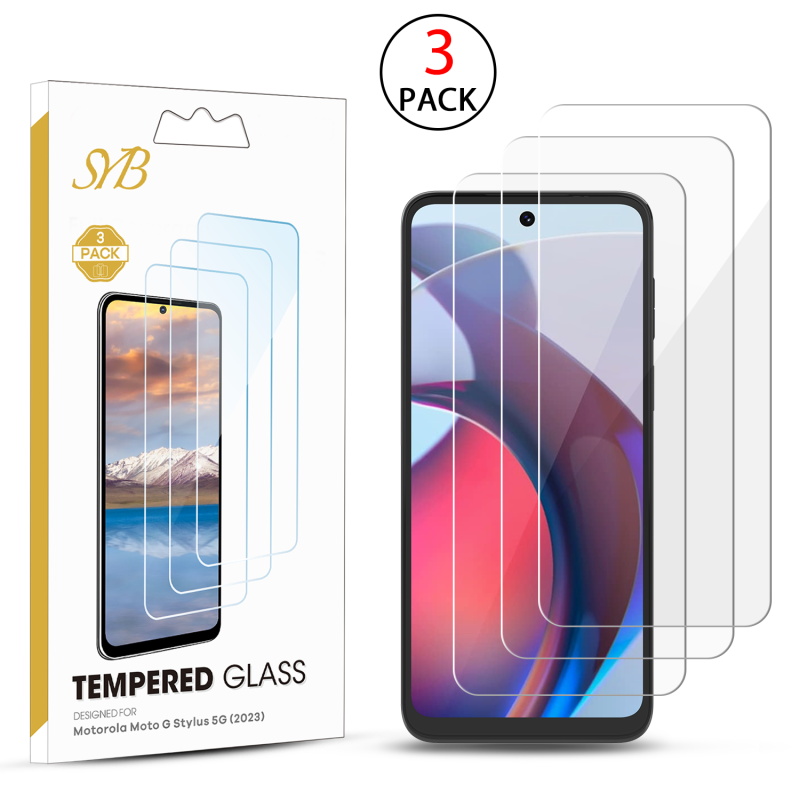 Picture of SYB Tempered Glass Screen Protector (2.5D)(3-pack) for Motorola Moto G Stylus 5G (2023) / Moto G Stylus 4G (2023) - Clear