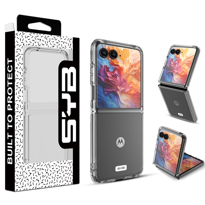 Picture of SYB Sturdy Gummy Cover for Motorola razr plus (2024) - Highly Transparent Clear / Transparent Clear