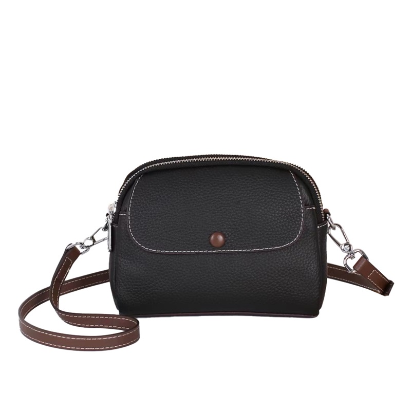 Picture of Roykin TOGO Small Textured Cowhide All-in-One Crossbody Shoulder Bag-Black