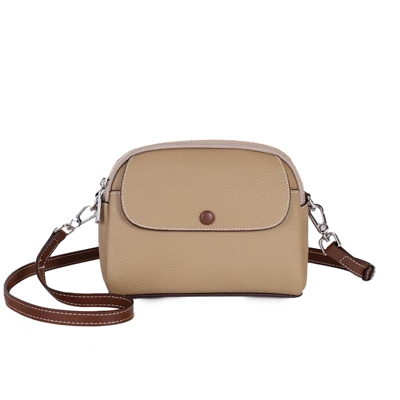 Picture of Roykin TOGO Small Textured Cowhide All-in-One Crossbody Shoulder Bag-khaki