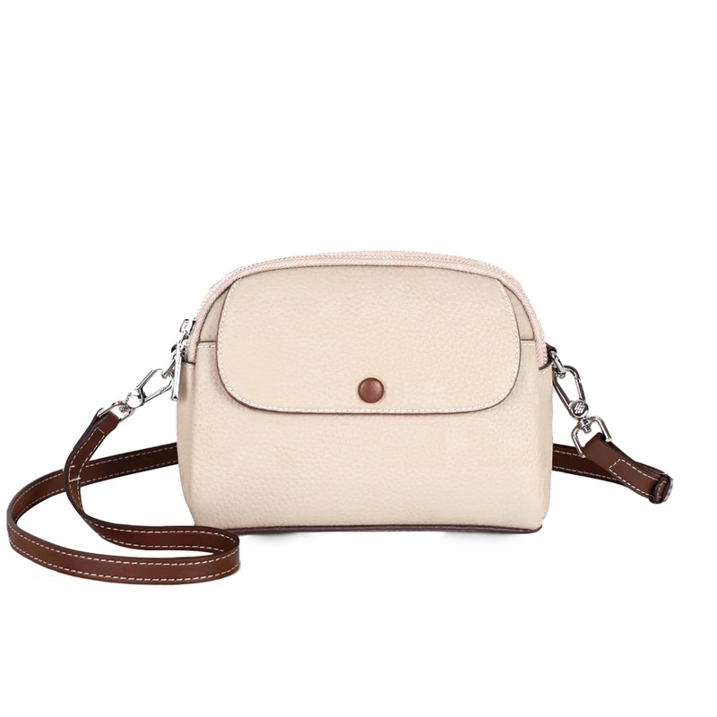 Picture of Roykin TOGO Small Textured Cowhide All-in-One Crossbody Shoulder Bag-off-white