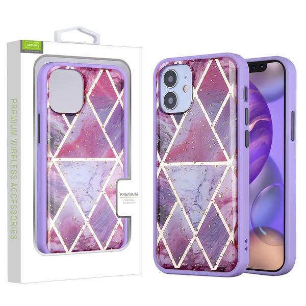 Picture of Airium Hybrid Case for Apple iPhone 12 mini (5.4) - Purple Marbling / Purple