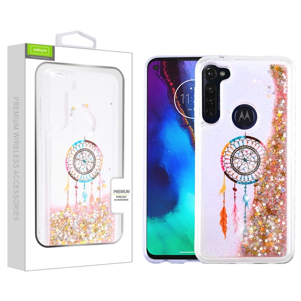 Picture of Airium Quicksand Glitter Hybrid Protector Cover for Motorola Moto G Stylus - Dreamcatcher & Gold Stars