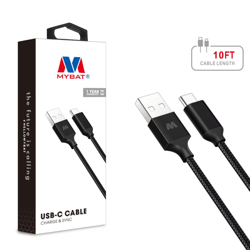 Picture of MyBat USB Type-C Data Cable 10 FT - Black