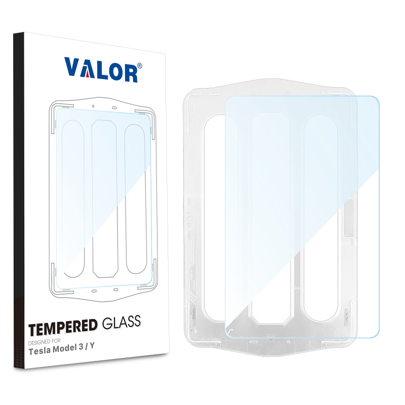 Picture of Valor Tempered Glass Screen Protector w/ Installation Tray for Tesla Model 3 / Y - Clear